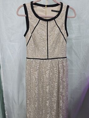 NWOT Ivanka Trump Metallic Lace Colorblock Sheath Dress 10
